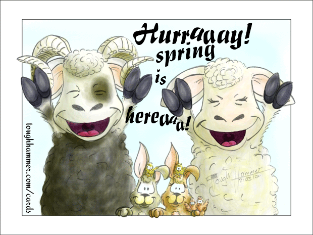 Cheerful sheep, bunnies and chicks: &ldquo;Hurraaay! spring is hereaaa!&rdquo;
