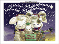 Peeking into the manger a sheep ram with his wife and their lamb are singing: “Silent NAhhhight, Holy NAhhhight!”