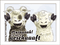 Schafe mit hochgestreckten Armen: “Huraaah! Du hast es geschaaaft!”