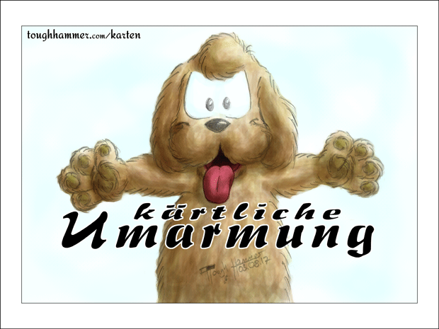 Hund mit weit ausgebreiteten Armen: &ldquo;k&auml;rtliche Umarmung&rdquo;